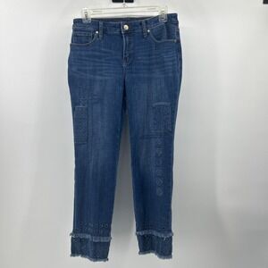 Chicos 0P Ankle Jeans Women's 4P Blue Denim Slimming Girlfriend Cotton Stretch